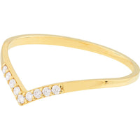 Olas d'Oro - 14K Yellow Gold Diamond Chevron Ring - 0.09 Carat Total Diamond Weight