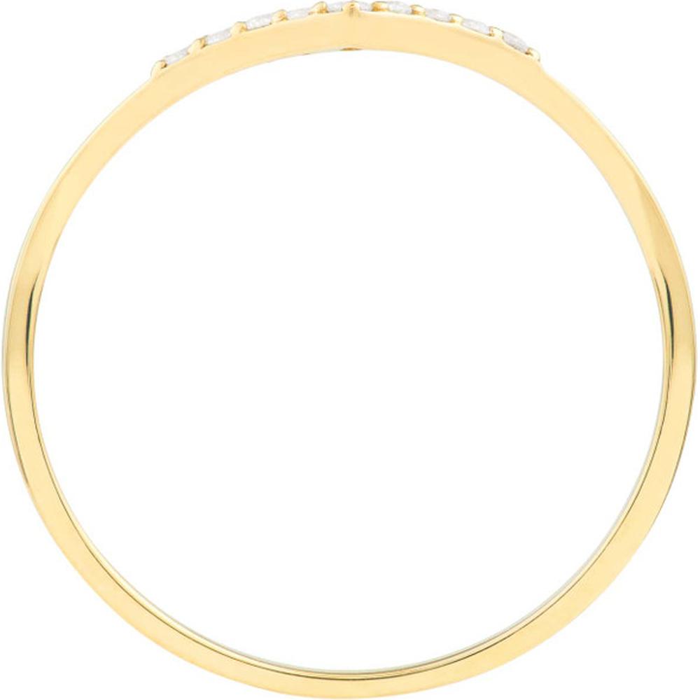 Olas d'Oro - 14K Yellow Gold Diamond Chevron Ring - 0.09 Carat Total Diamond Weight