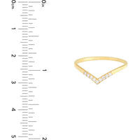 Olas d'Oro - 14K Yellow Gold Diamond Chevron Ring - 0.09 Carat Total Diamond Weight