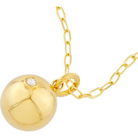 Olas d'Oro - 14K Yellow Gold Diamond Circle Bead Charm - 0.03 Carat Total Diamond Weight