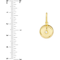 Olas d'Oro - 14K Yellow Gold Diamond Circle Bead Charm - 0.03 Carat Total Diamond Weight