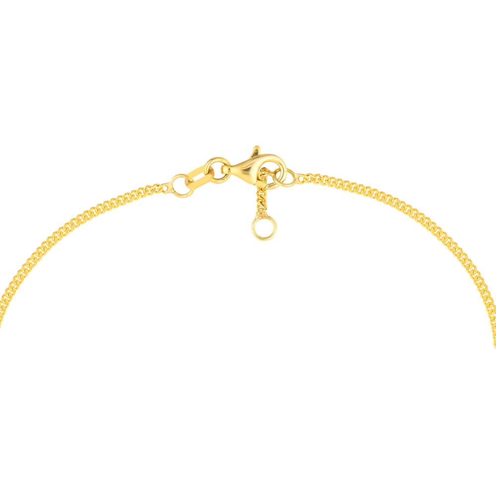 Olas d'Oro - 14K Yellow Gold Diamond Circle Curb Chain Bracelet - 1/6 Carat Total Diamond Weight