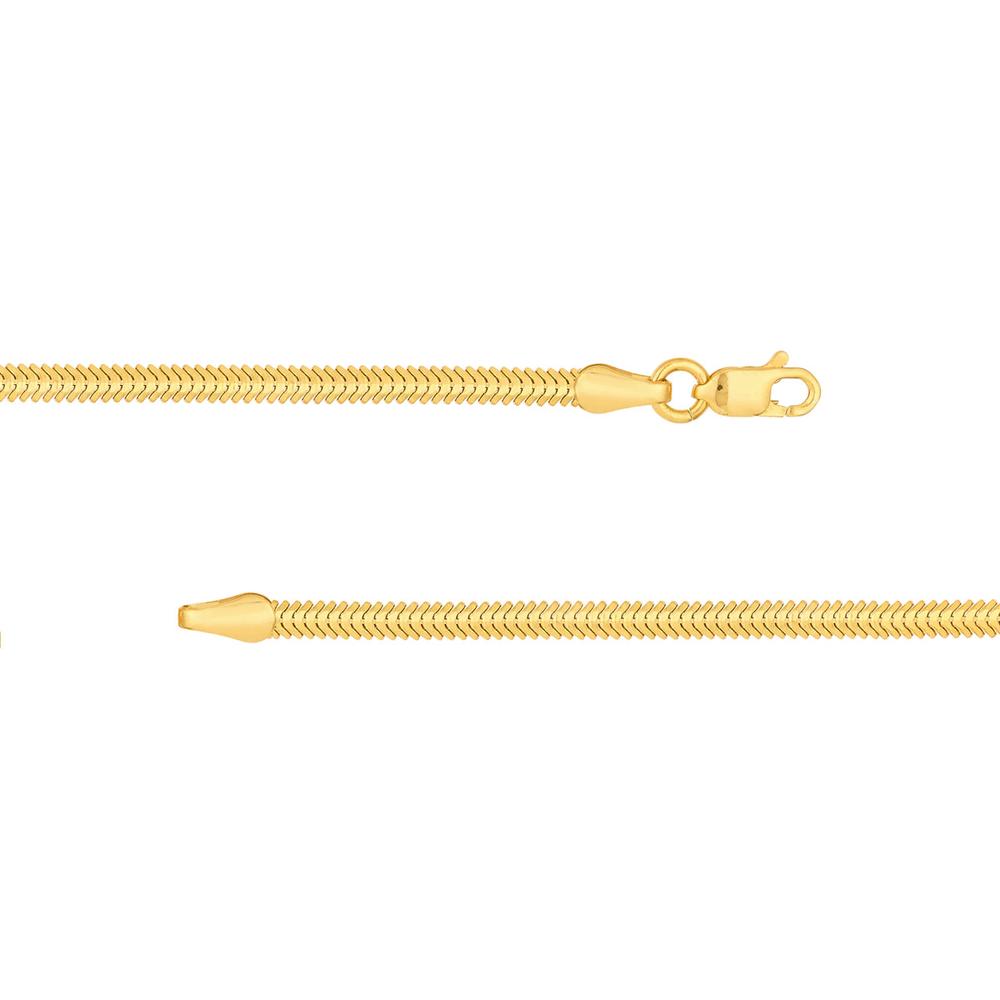 Olas d'Oro - 14K Yellow Gold Diamond Circle Snake Necklace with 0.16 Carat Total Diamond Weight