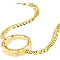 Olas d'Oro - 14K Yellow Gold Diamond Circle Station Snake Bracelet - 0.16 Carat Total Diamond Weight
