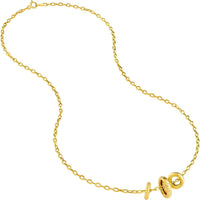 Olas d'Oro - 14K Yellow Gold Diamond Circle Trio Necklace - 1/20 Carat Total Diamond Weight