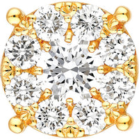 Olas d'Oro - 14K Yellow Gold Diamond Cluster Stud Earrings - 1.10 Carat Total Diamond Weight
