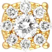 Olas d'Oro - 14K Yellow Gold Diamond Cluster Stud Earrings - 1/3 Carat Total Carat Weight