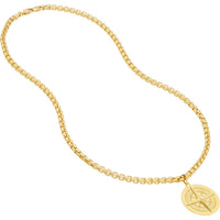 Olas d'Oro - 14K Yellow Gold Diamond Compass Pendant - 1/20 Total Carat Weight