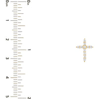 Olas d'Oro - 14K Yellow Gold Diamond Cross Pendant - 0.14 Carat Total Diamond Weight