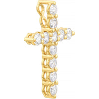 Olas d'Oro - 14K Yellow Gold Diamond Cross Pendant - 1/2 Carat Total Diamond Weight