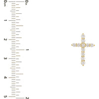 Olas d'Oro - 14K Yellow Gold Diamond Cross Pendant - 1/2 Carat Total Diamond Weight