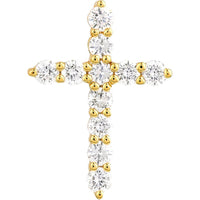 Olas d'Oro - 14K Yellow Gold Diamond Cross Pendant with 1/4 Carat Total Carat Weight