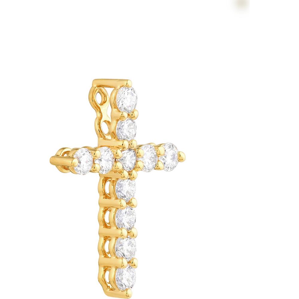 Olas d'Oro - 14K Yellow Gold Diamond Cross Pendant with 1/4 Carat Total Carat Weight