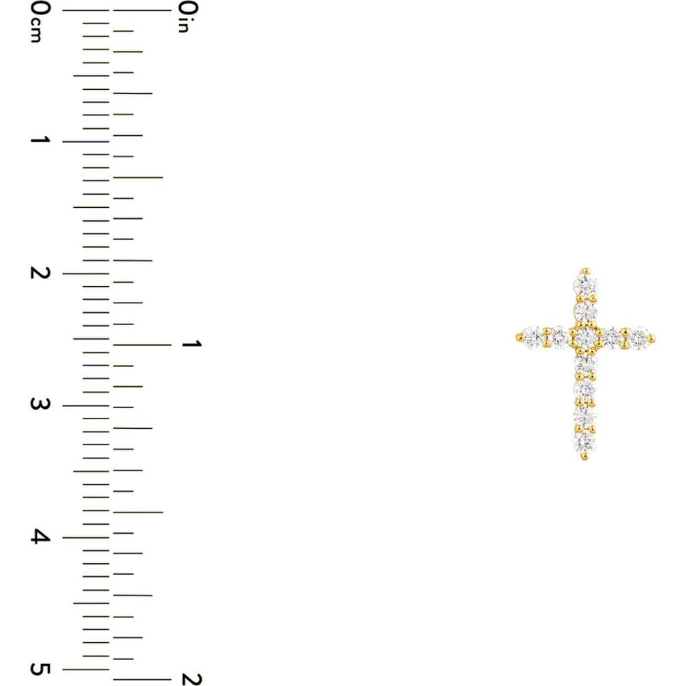 Olas d'Oro - 14K Yellow Gold Diamond Cross Pendant with 1/4 Carat Total Carat Weight