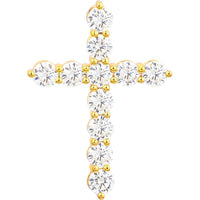 Olas d'Oro - 14K Yellow Gold Diamond Cross Pendant with 1.65 Carat Total Diamond Weight