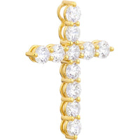 Olas d'Oro - 14K Yellow Gold Diamond Cross Pendant with 1.65 Carat Total Diamond Weight