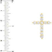 Olas d'Oro - 14K Yellow Gold Diamond Cross Pendant with 1.65 Carat Total Diamond Weight