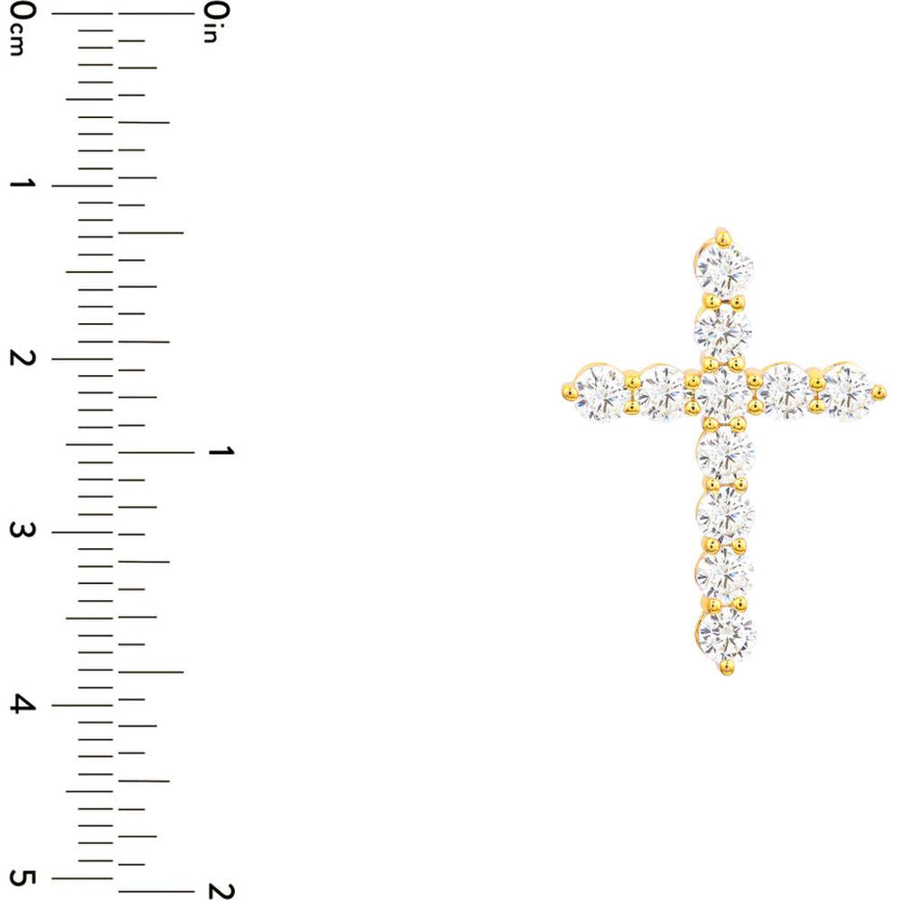 Olas d'Oro - 14K Yellow Gold Diamond Cross Pendant with 1.65 Carat Total Diamond Weight