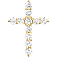 Olas d'Oro - 14K Yellow Gold Diamond Cross Pendant with 3/4 Carat Total Diamond Weight