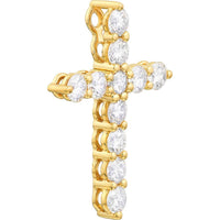 Olas d'Oro - 14K Yellow Gold Diamond Cross Pendant with 3/4 Carat Total Diamond Weight