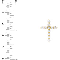 Olas d'Oro - 14K Yellow Gold Diamond Cross Pendant with 3/4 Carat Total Diamond Weight
