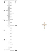 Olas d'Oro - 14K Yellow Gold Diamond Cross Stud Earrings - 0.16 Carat Total Diamond Weight
