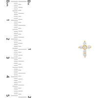 Olas d'Oro - 14K Yellow Gold Diamond Cross Stud Earrings - 0.29 Carat Total Diamond Weight