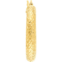 Olas d'Oro - 14K Yellow Gold Diamond-Cut 25mm Hoop Earrings