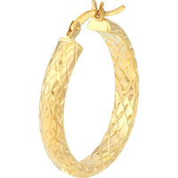 Olas d'Oro - 14K Yellow Gold Diamond-Cut 25mm Hoop Earrings