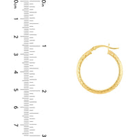 Olas d'Oro - 14K Yellow Gold Diamond-Cut 25mm Hoop Earrings