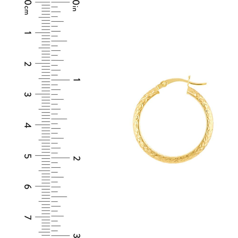 Olas d'Oro - 14K Yellow Gold Diamond-Cut 25mm Hoop Earrings