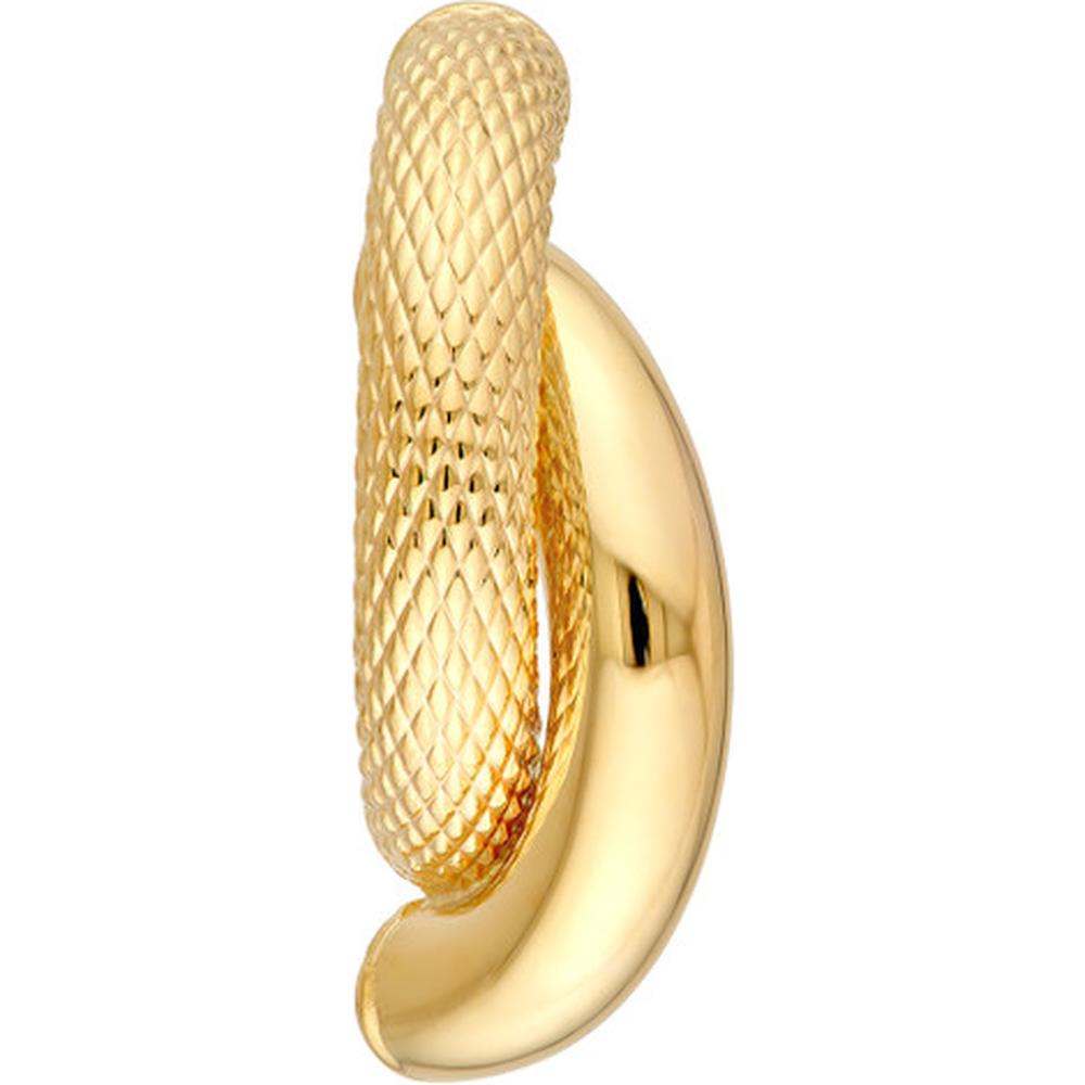 Olas d'Oro - 14K Yellow Gold Diamond-Cut and Polished Tube Stud Earrings