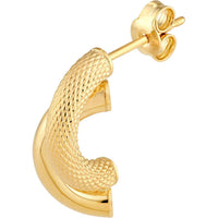 Olas d'Oro - 14K Yellow Gold Diamond-Cut and Polished Tube Stud Earrings