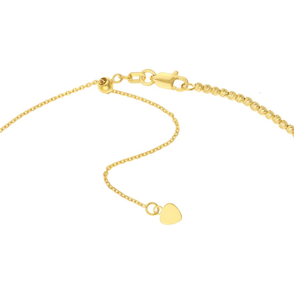 Olas d'Oro - 14K Yellow Gold Diamond-Cut Bead Adjustable Choker with Lobster Clasp
