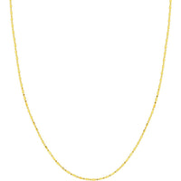 Olas d'Oro - 14K Yellow Gold Diamond-Cut Bead and Barrel Chain Necklace with Lobster Lock - 16" Length