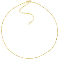 Olas d'Oro - 14K Yellow Gold Diamond-Cut Bead Choker Necklace - Adjustable 13-16 Inches