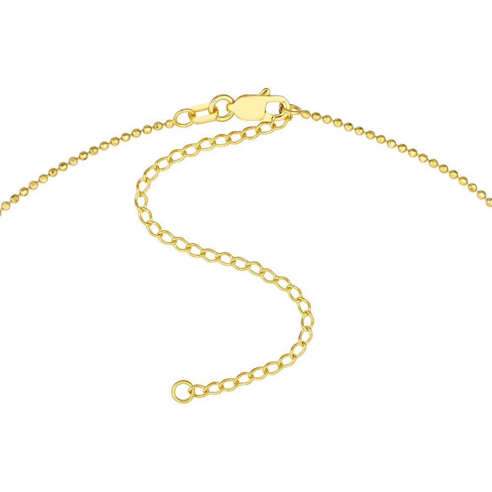 Olas d'Oro - 14K Yellow Gold Diamond-Cut Bead Choker Necklace - Adjustable 13-16 Inches