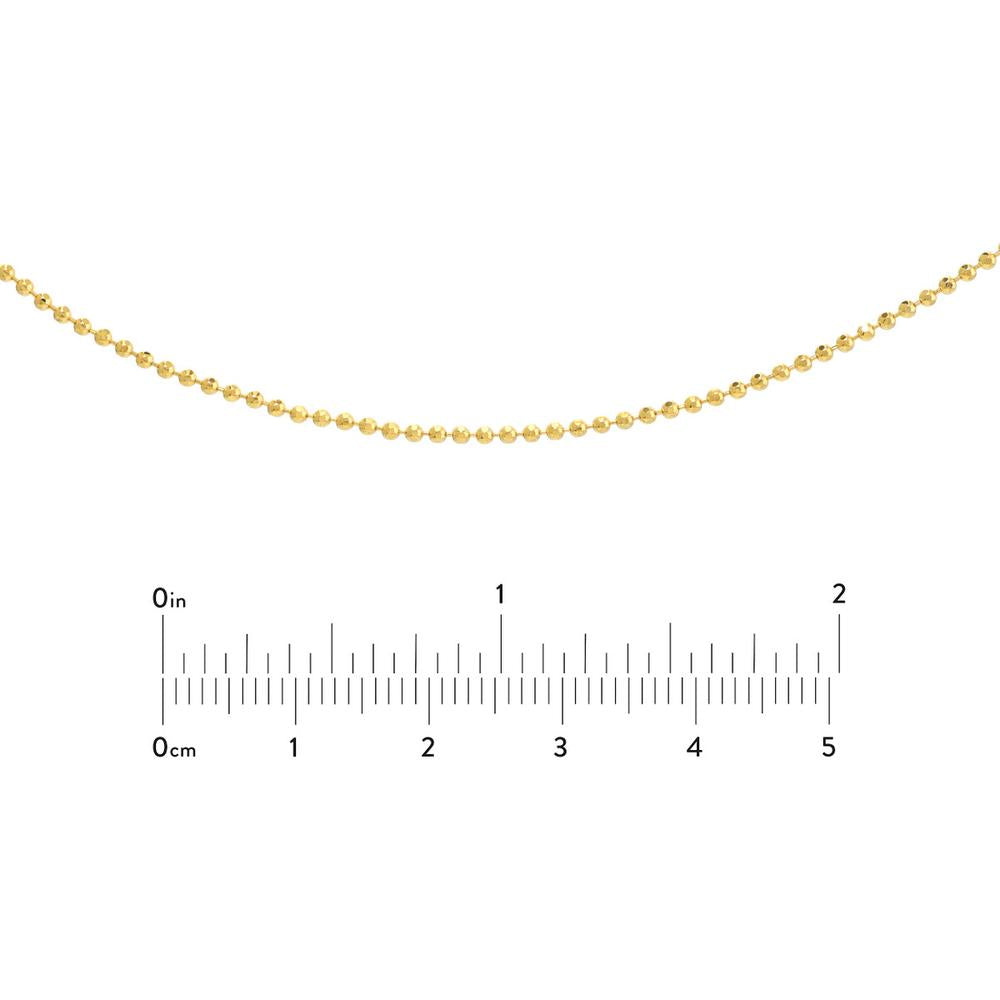 Olas d'Oro - 14K Yellow Gold Diamond-Cut Bead Choker Necklace - Adjustable 13-16 Inches