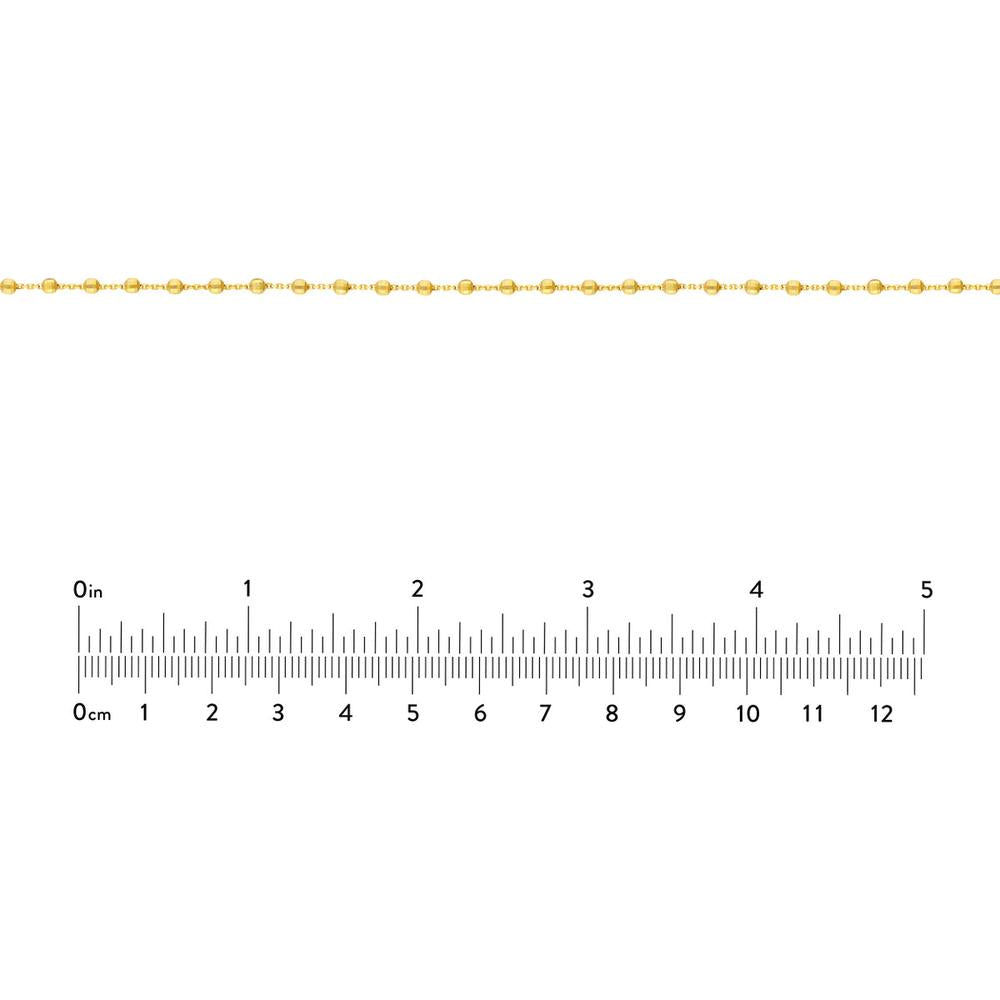 Olas d'Oro - 14K Yellow Gold Diamond-Cut Bead Station Choker Chain - Adjustable 13-16 Inch Length