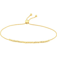 Olas d'Oro - 14K Yellow Gold Diamond-Cut Beaded Bolo Bracelet 3.97 Grams Total Weight