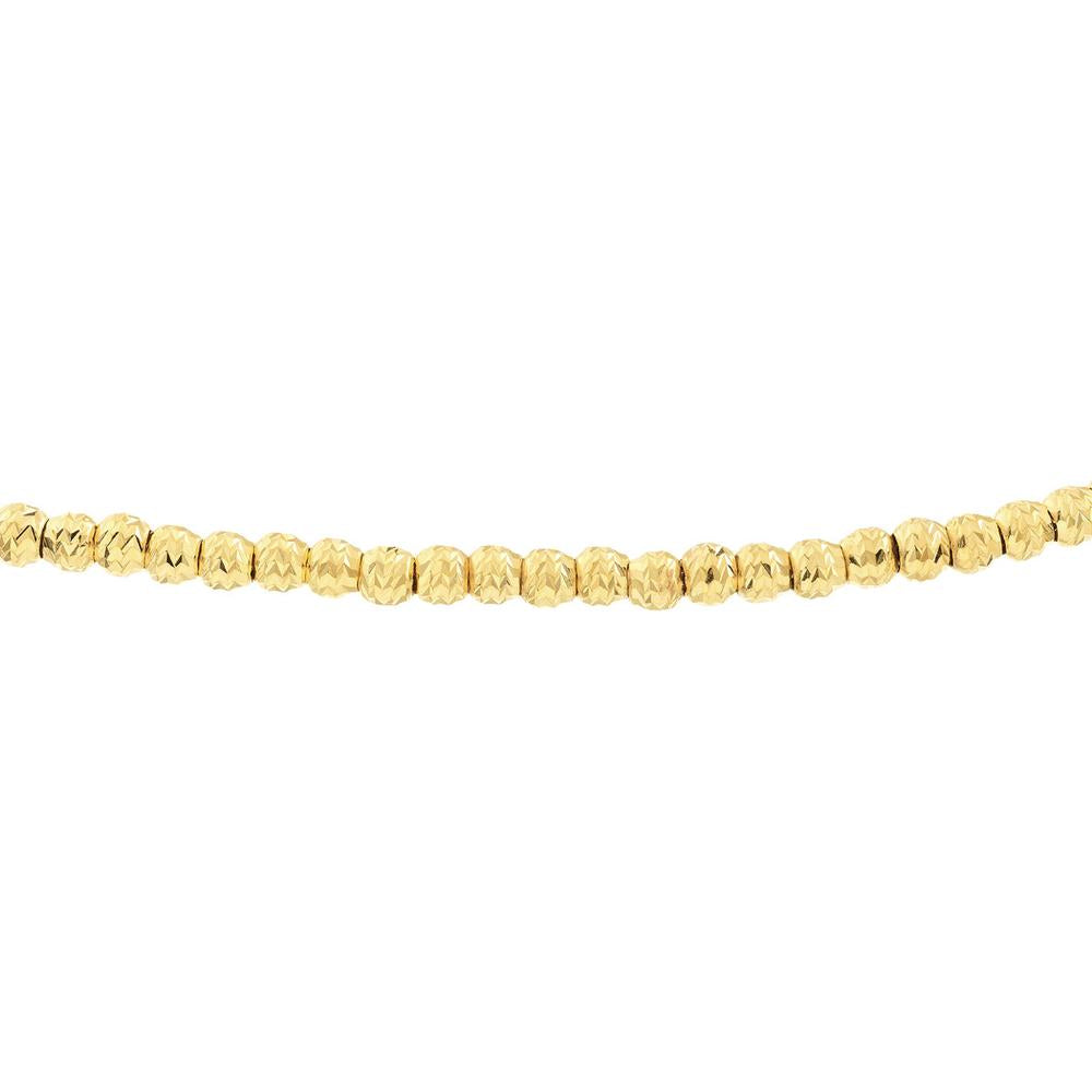 Olas d'Oro - 14K Yellow Gold Diamond-Cut Beaded Bolo Bracelet 3.97 Grams Total Weight