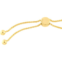 Olas d'Oro - 14K Yellow Gold Diamond-Cut Beaded Bolo Bracelet 3.97 Grams Total Weight