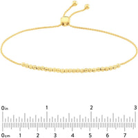 Olas d'Oro - 14K Yellow Gold Diamond-Cut Beaded Bolo Bracelet 3.97 Grams Total Weight