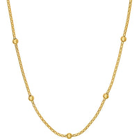 Olas d'Oro - 14K Yellow Gold Diamond Cut Beaded Popcorn Chain Necklace - 20"