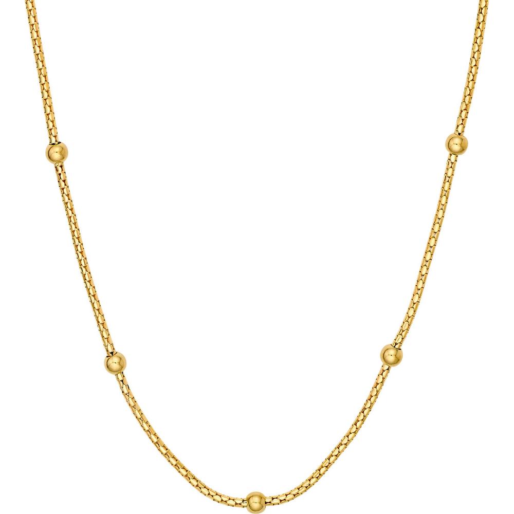 Olas d'Oro - 14K Yellow Gold Diamond Cut Beaded Popcorn Chain Necklace - 20"