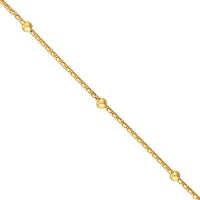 Olas d'Oro - 14K Yellow Gold Diamond Cut Beaded Popcorn Chain Necklace - 20"