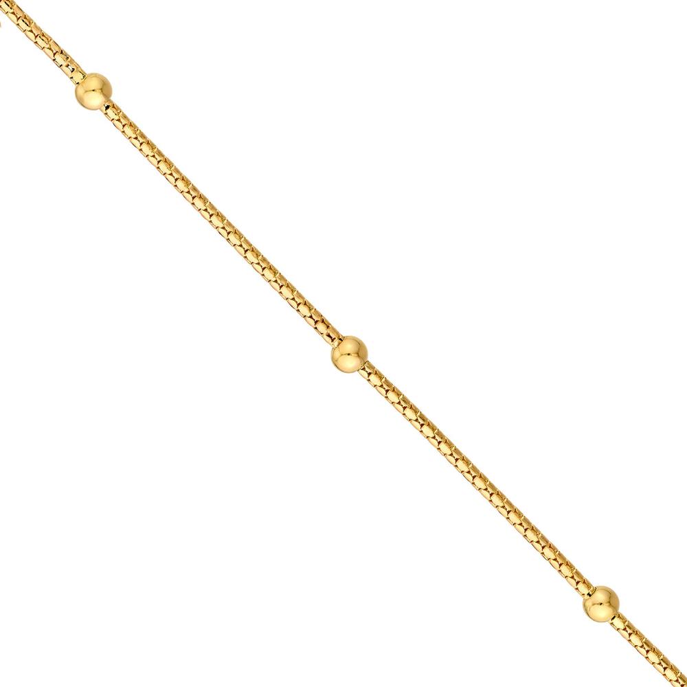 Olas d'Oro - 14K Yellow Gold Diamond Cut Beaded Popcorn Chain Necklace - 20"
