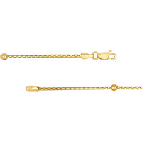 Olas d'Oro - 14K Yellow Gold Diamond Cut Beaded Popcorn Chain Necklace - 20"