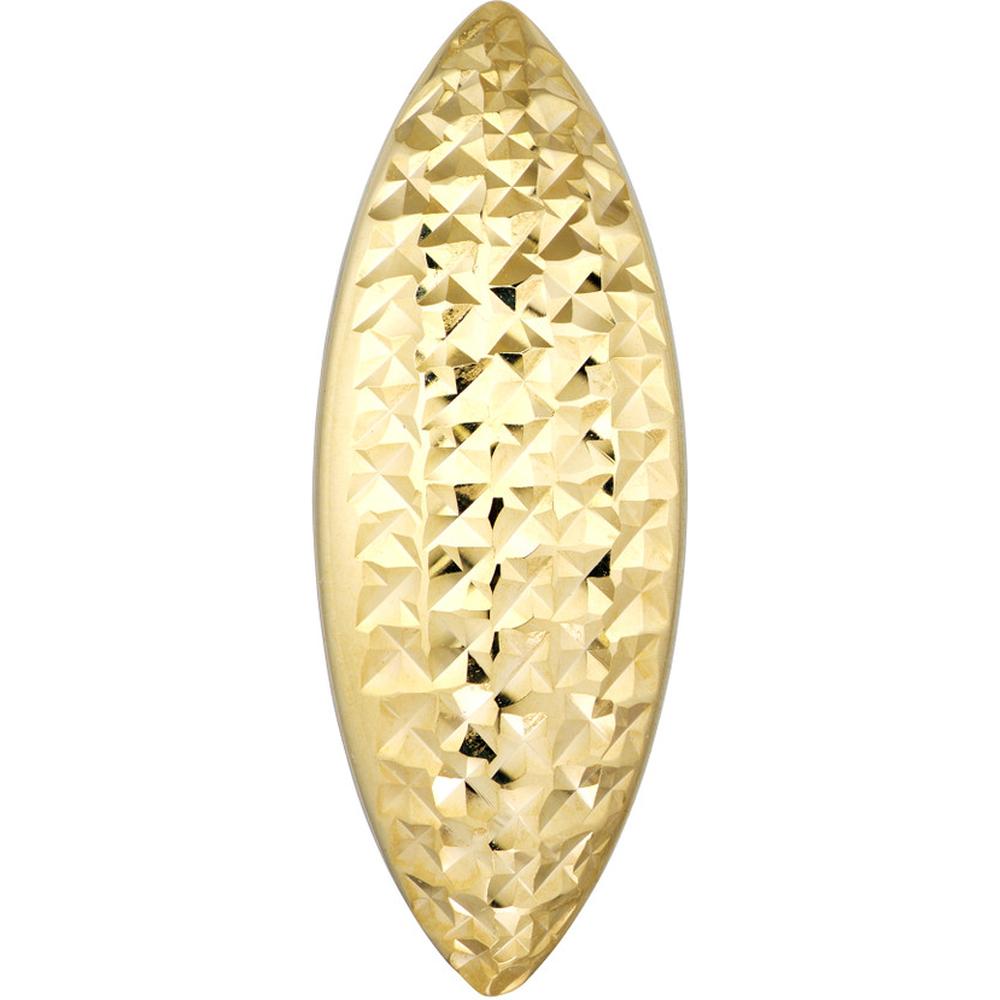 Olas d'Oro - 14K Yellow Gold Diamond-Cut Bombe Marquise Earrings - 1.10 Grams Total Weight