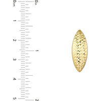 Olas d'Oro - 14K Yellow Gold Diamond-Cut Bombe Marquise Earrings - 1.10 Grams Total Weight